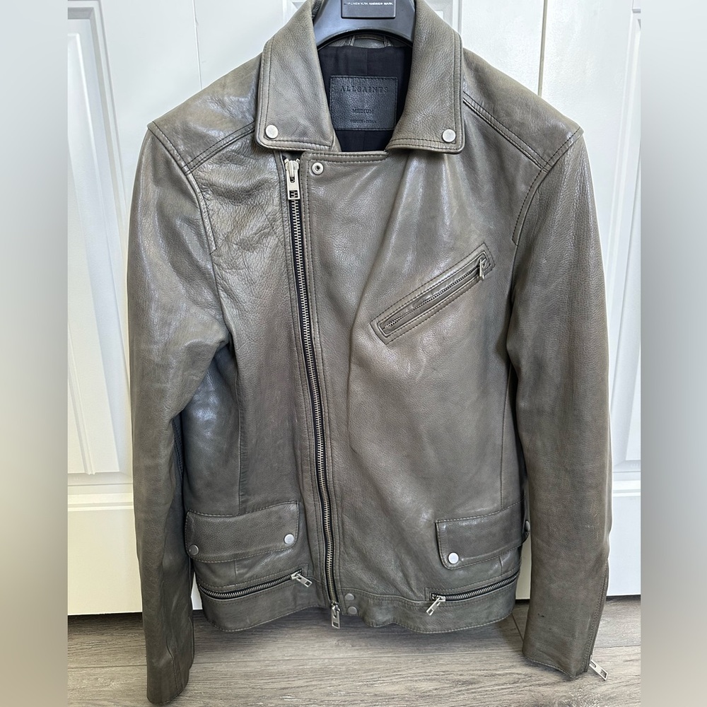 All Saints Men’s Leather Motorcycle Jacket